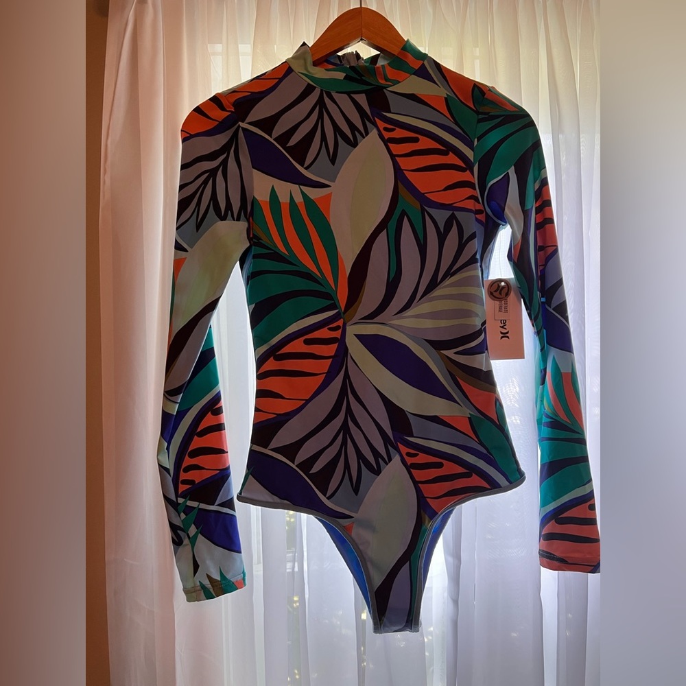Hurley medium long sleeve one piece swimsuit.